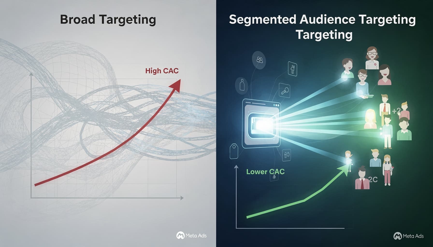 Should D2C Beauty Brands Choose Broad Targeting or Segmented Audiences on Meta Ads for Lower CAC